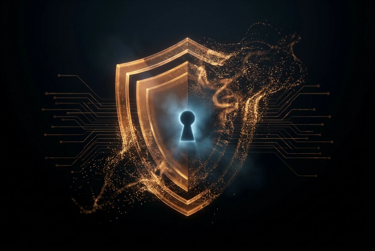 Encrypted storage concept with amber shield